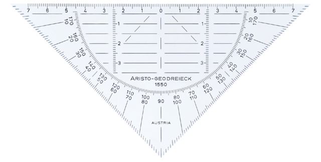 Équerre géométrique Aristo 1550 160mm flexible transparent