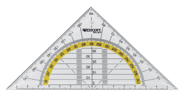 Geodriehoek Westcott 14cm transparant