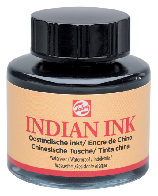 Oost-Indische inkt Talens zwart 30ml