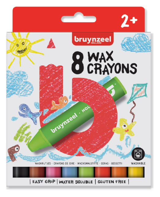 Crayon à la cire Bruynzeel Kids set de 8 pièces assorti