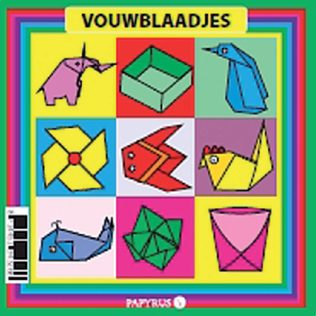 Vouwblaadjes vierkant 12x12cm 65gram assorti 90 vel