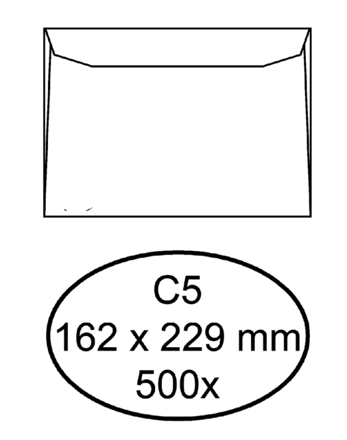 Envelop Quantore bank C5 162x229mm wit 500 stuks