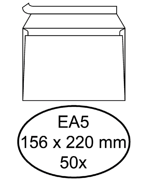 Enveloppe Hermes EA5 156x220mm autocollante AC blanc 50 pièces