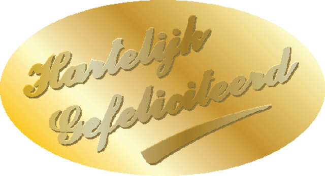 Étiquette Haza hartelijk gefeliciteerd or 1000 pièces