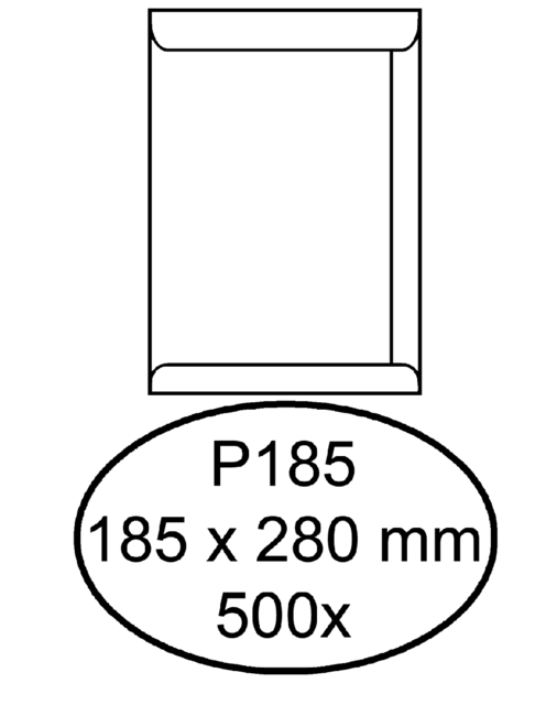 Enveloppe Quantore P185 185x280mm gommée blanc 500 pièces