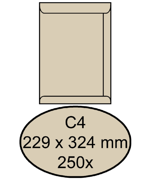 Envelop Quantore akte C4 229x324mm creme kraft 250 stuks