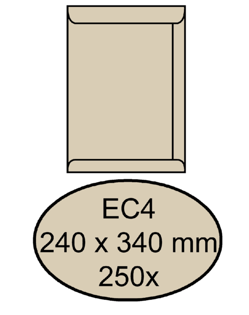 Enveloppe Quantore EC4 240x340mm gommée kraft crème 250 pièces