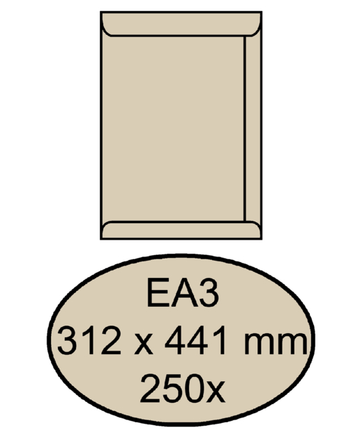 Envelop Quantore akte EA3 312x441mm cremekraft 250 stuks