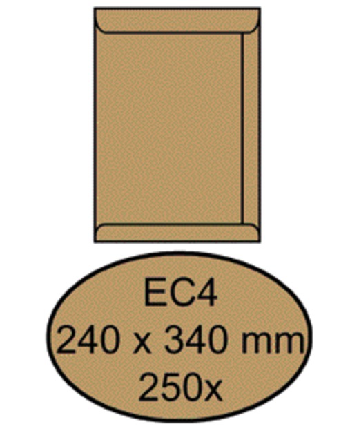 Enveloppe Quantore EC4 240x340mm gommée kraft brun 250 pièces