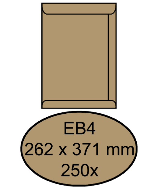 Enveloppe Quantore EB4 262x371mm gommée kraft brun 250 pièces