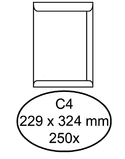 Enveloppe Hermes C4 229x324mm gommée blanc 250 pièces