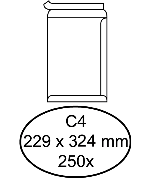 Envelop Hermes akte C4 229x324mm zelfklevend wit doos à 250 stuks