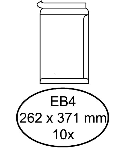 Envelop Hermes akte EB4 262x371mm zelfklevend wit pak à 10 stuks