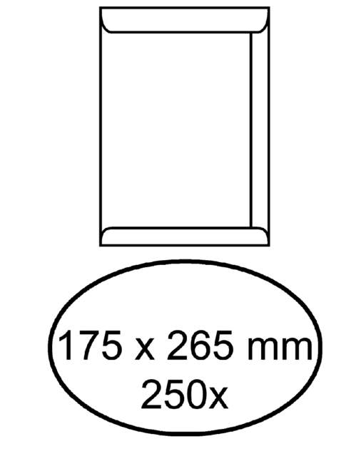 Envelop akte IEZZY 175x265mm zelfklevend 100gr wit 250 stuks