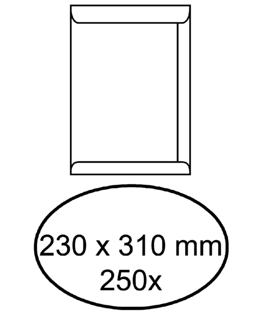 Enveloppe IEZZY 230x310mm autocollant 100g blanc 250 pièces