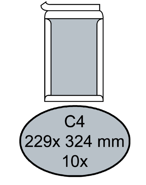 Envelop Quantore bordrug C4 229x324mm zelfklevend wit 10 stuks