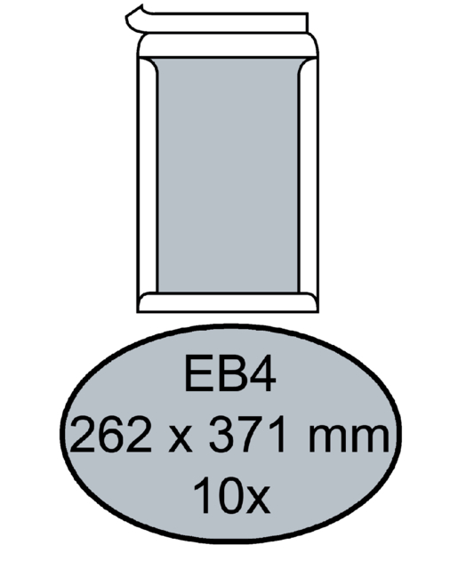 Enveloppe Quantore dos carton EB4 262x371mm autocollante blanc 10 pièces