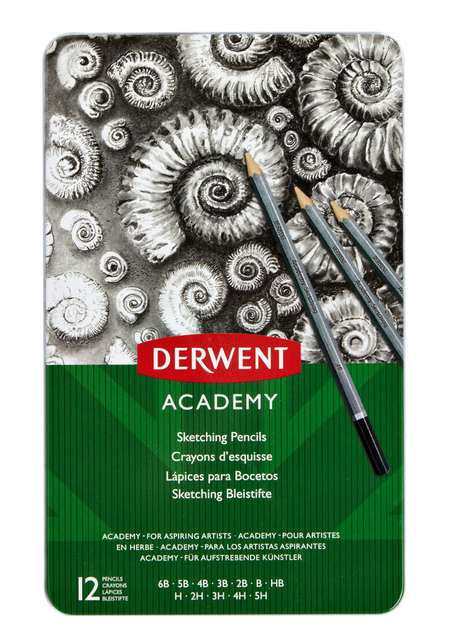 Crayon Derwent Academy 6B5H boîte 12 pièces dureté assortie