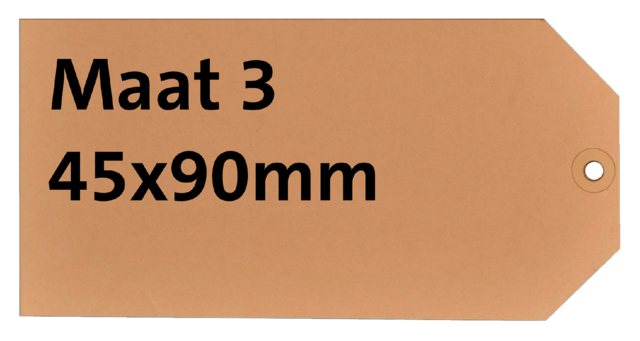 Label karton nr3 200gr 45x90mm chamois 1000 stuks