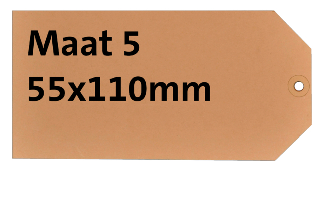 Etiquette carton n°5 200g 55x110mm chamois 1000 pièces