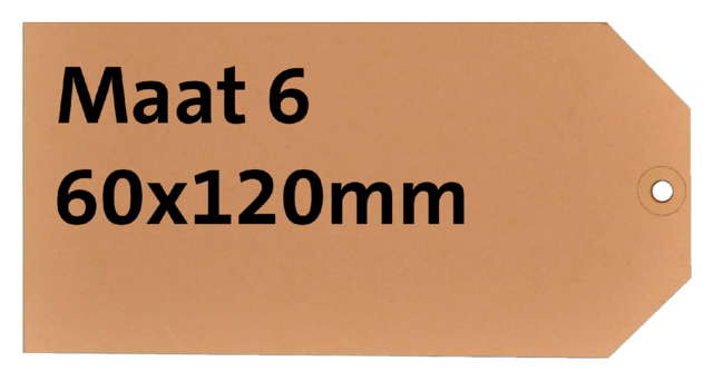 Etiquette carton n°6 200g 60x120mm chamois 1000 pièces