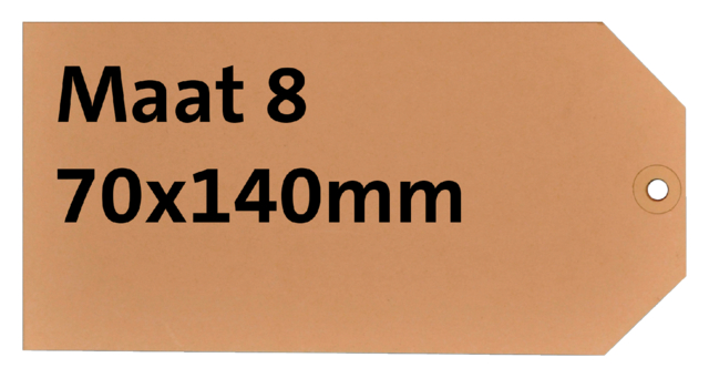 Etiquette carton n°8 200g 70x140mm chamois 1000 pièces