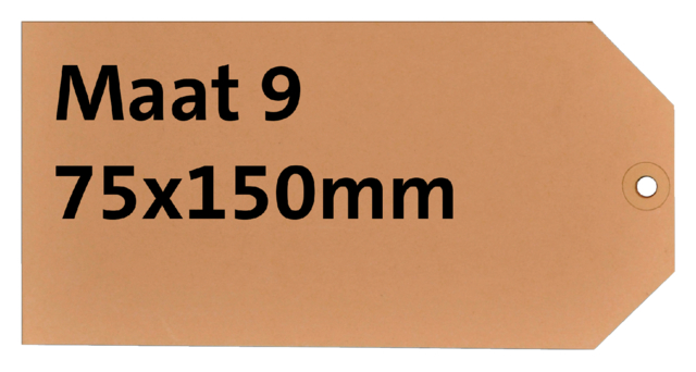 Etiquette carton n°9 200g 75x150mm chamois 1000 pièces