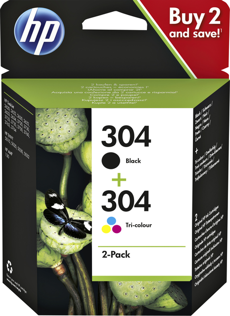 Cartouche d'encre HP 3JB05AE 304 noir+couleur