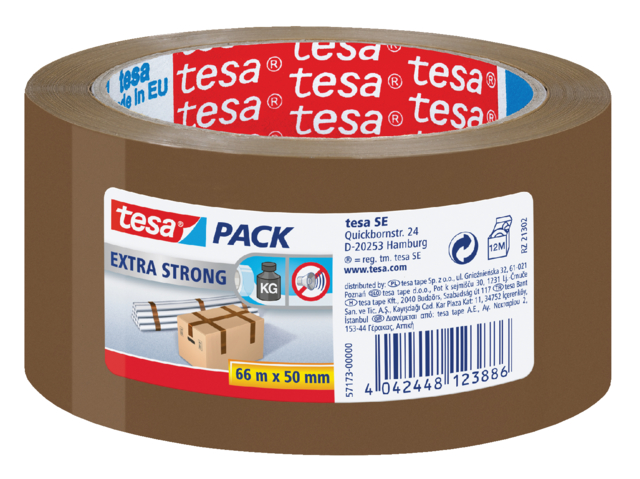 Verpakkingstape tesapack® Extra Strong 66mx50mm PVC bruin