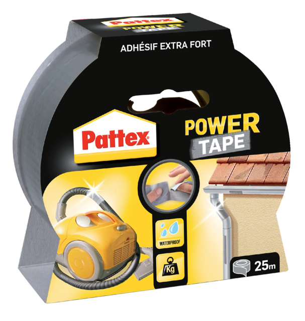 Plakband Pattex Power Tape 50mmx25m grijs