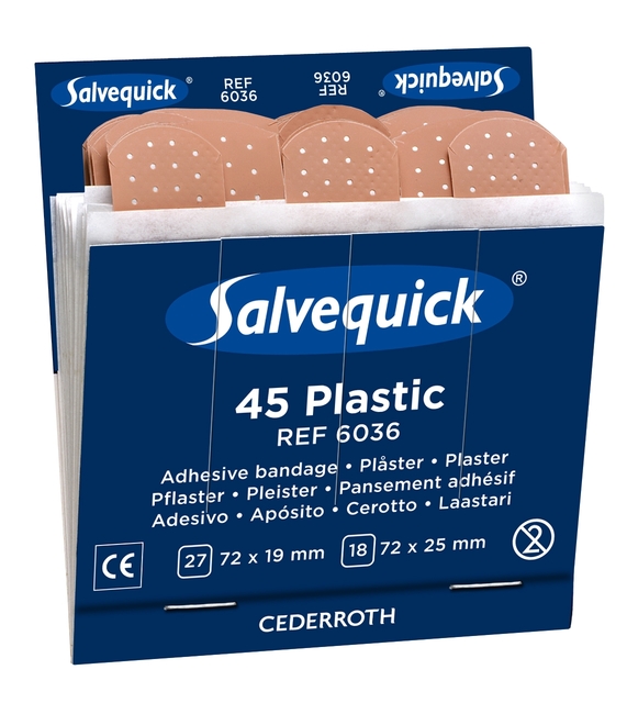 Pleister Salvequick navulling plastic 6 kaarten à 45 stuks 6036