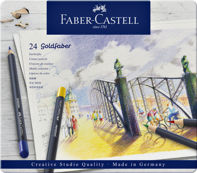 Kleurpotloden Faber-Castell Goldfaber assorti blik à 24 stuks