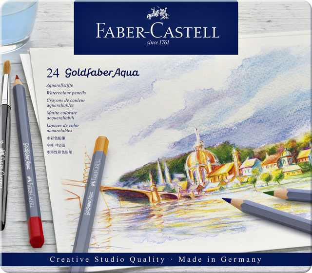 Kleurpotloden Faber-Castell Goldfaber aquarel assorti blik à 24 stuks