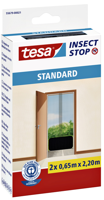 Moustiquaire tesa® Insect stop STANDARD porte 2x 0,65x2.20m anthracite