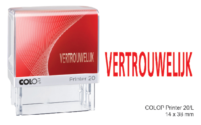 Cachet à Formules Colop Printer20 rouge Vertrouwelijk