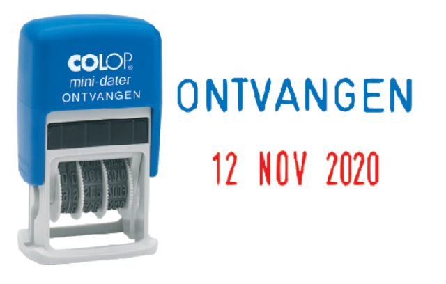 Woord-datumstempel Colop S160O ontvangen