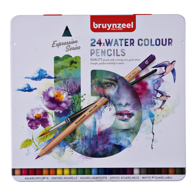 Crayon aquarelle Bruynzeel Expression set 24 pièces assorti