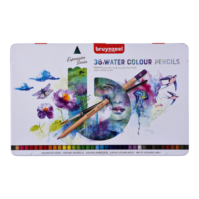 Crayon aquarelle Bruynzeel Expression set 36 pièces assorti