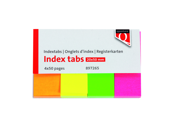 Indextabs Quantore 20x50mm neon 200 stuks