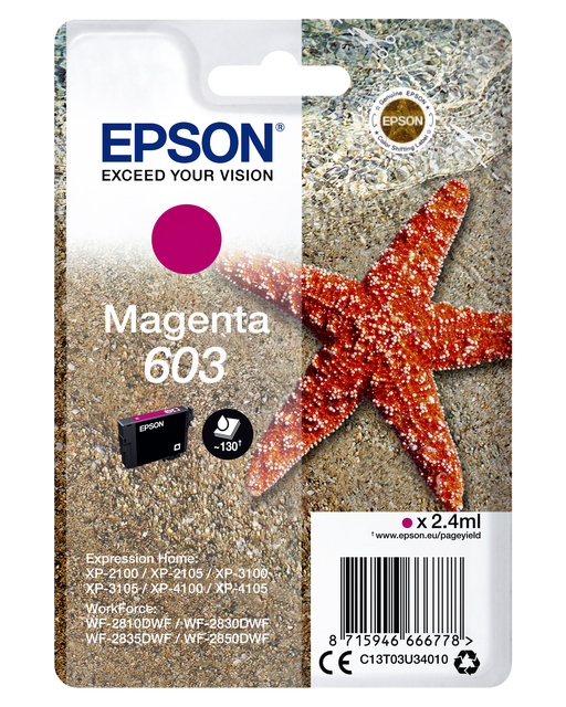 Inktcartridge Epson 603 T03U3 rood