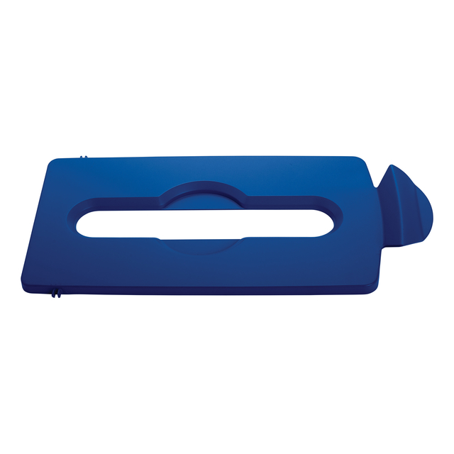 Deksel Rubbermaid Slim Jim Recyclestation inwerpopening voor papier blauw