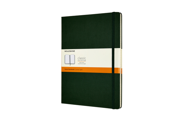 Notitieboek Moleskine XL 190x250mm lijn hard cover myrtle green