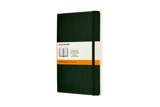 Carnet de notes Moleskine L 130x210mm ligné vert myrte