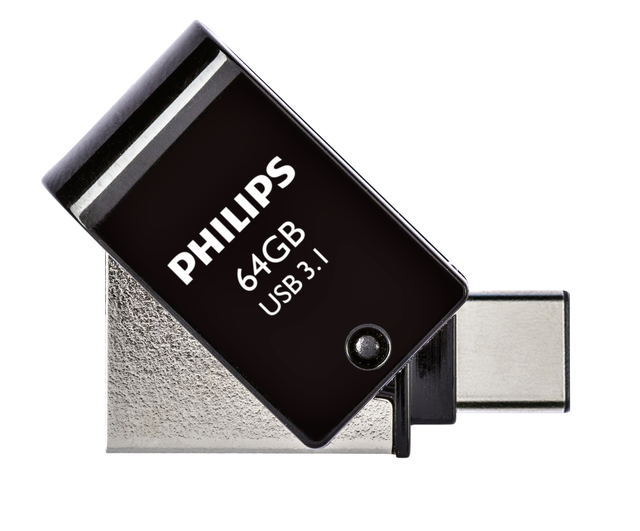 Clé USB 2-en-1 3.1 USB-C Philips Midnight Black 64Go