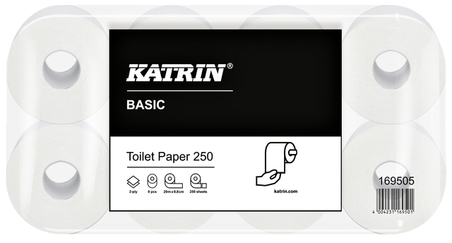 Papier toilette Katrin 169505 2 épaisseurs 250 feuilles naturel