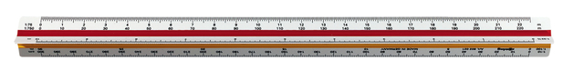 Reductieschaalstok rOtring driekantig architect 30cm