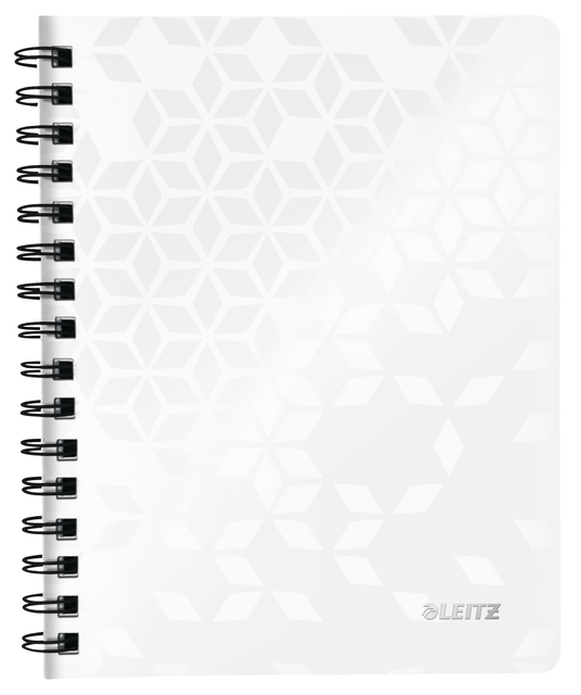 Cahier de notes Leitz WOW A5 ligné spirale PP blanc