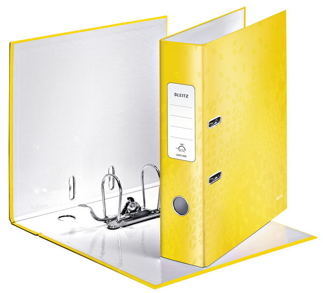 Classeur à levier Leitz WOW 180° A4 80mm laminé jaune