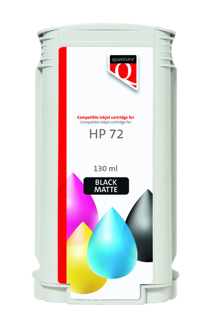 Inktcartridge Quantore alternatief tbv HP 72 C9403A mat zwart