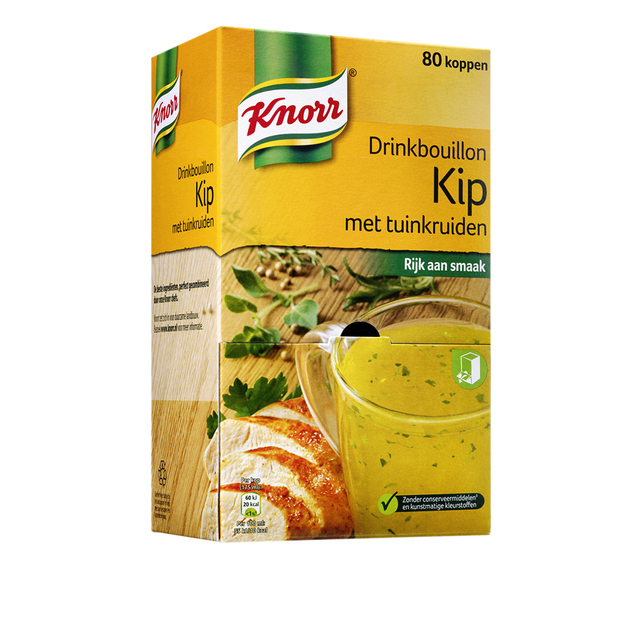 Bouillon à boire Knorr Poulet et herbes 80 pièces